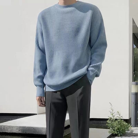 Voguable Y2K O-neck sweater for winter casual base jerseys oversize lightweight Korean hip hop sweater