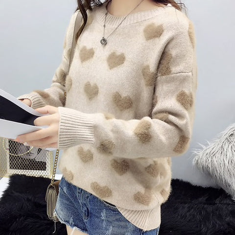 Fuzzy Hearts Sweater