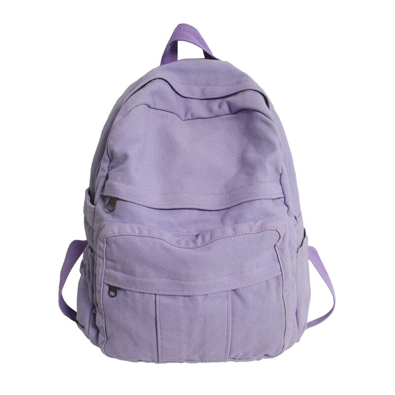 Einfarbiger Retro-Rucksack für Damen