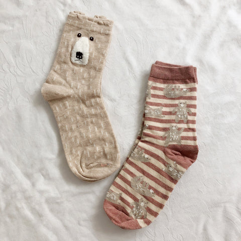 Bear Stripe Sock Set