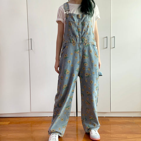 Sonnenblumen-Jeans-Overall