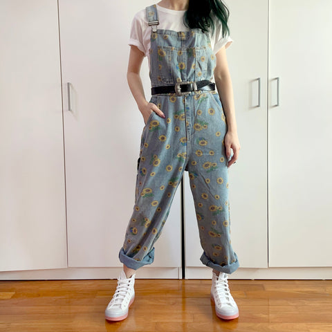 Sonnenblumen-Jeans-Overall