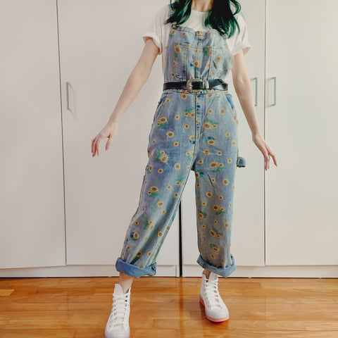 Sonnenblumen-Jeans-Overall