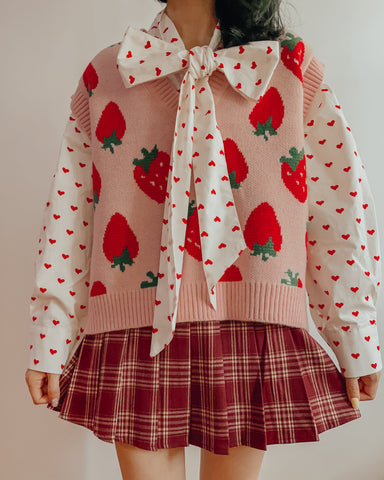 Little Hearts Tie Up Blouse