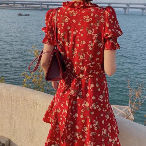 Floral Blossom Puff Sleeve Dress