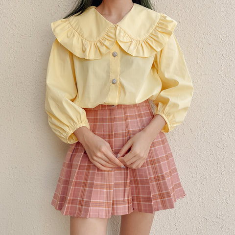 Lemon Frill Button Up Shirt