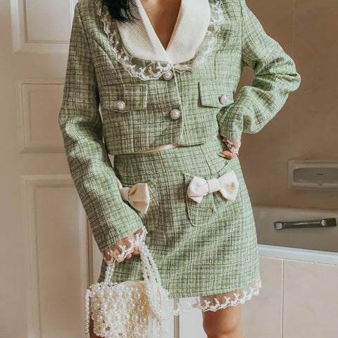Conjunto de tweed Peter Pan de Matcha