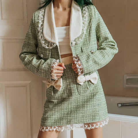 Conjunto de tweed Peter Pan de Matcha