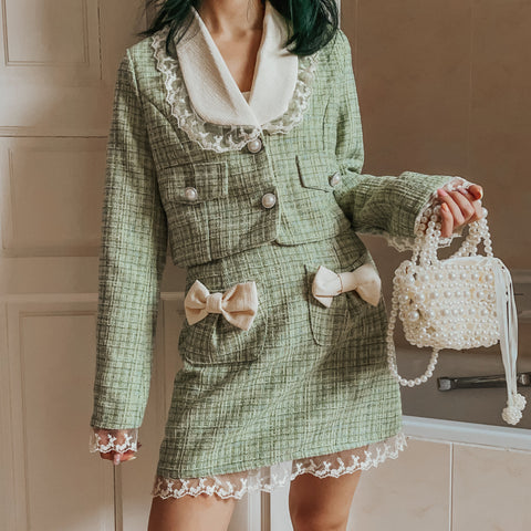 Conjunto de tweed Peter Pan de Matcha