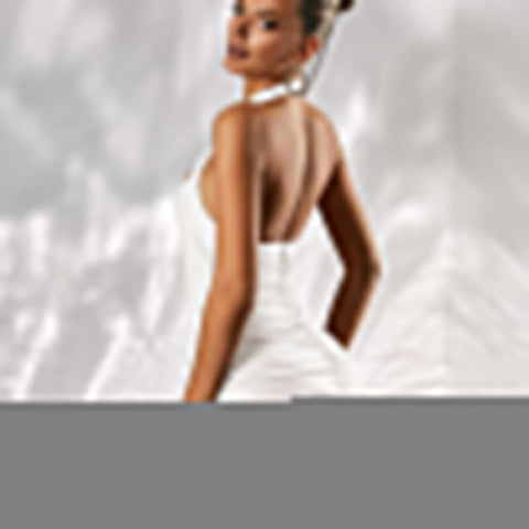 Voguable Pu Leather Solid Halter Sleeveless Masonry Draped Backless Mini Dress  Slim Elegant Street Party Outfits Y2K