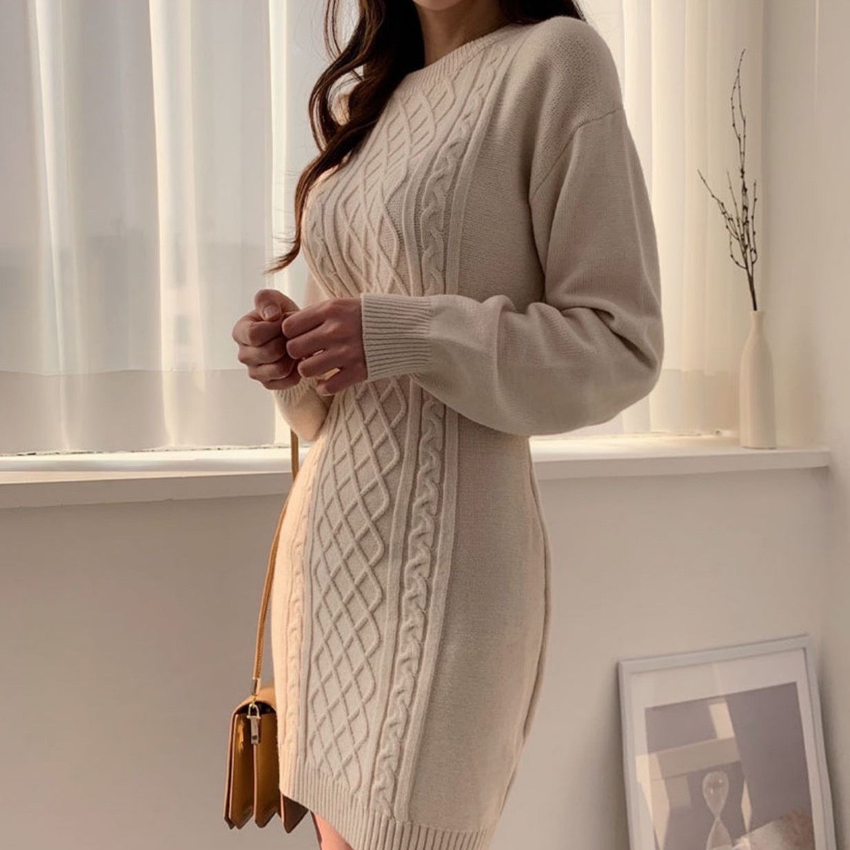 Ribbed Bodycon Mini Sweater Dress