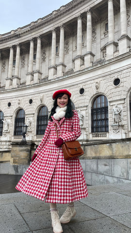Candy Cane Gingham Dress Coat
