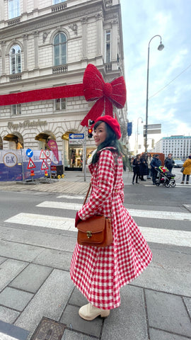 Candy Cane Gingham Dress Coat