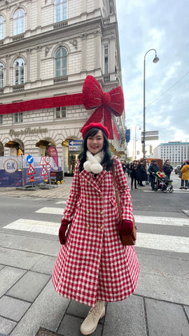 Candy Cane Gingham Dress Coat