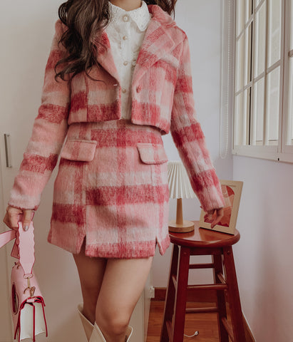 Tweed-Set mit Candy-Check-Muster