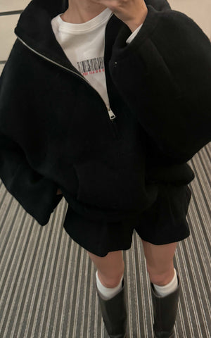 High-Waisted Wool-Blend Shorts