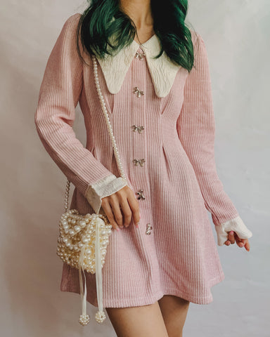 Sweet Bow Peter Pan Knit Dress