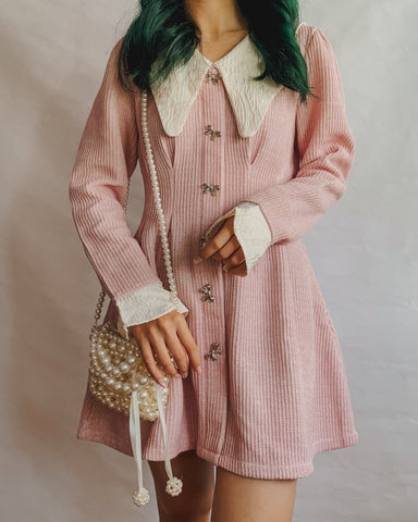 Sweet Bow Peter Pan Knit Dress