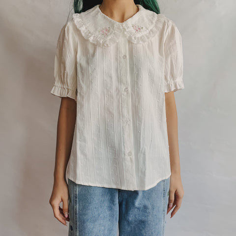 Camisa abotonada de Peter Pan con rosas