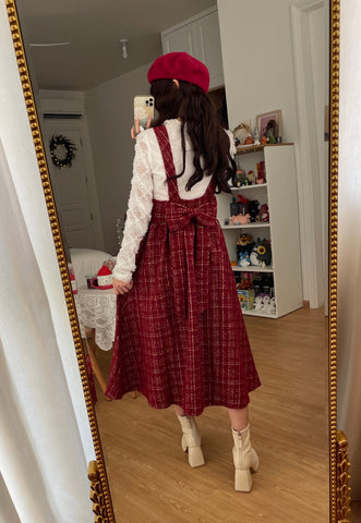 Sweet Apple Pie Plaid Pinafore Dress