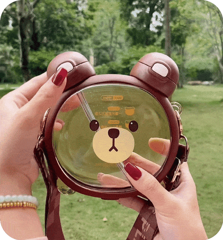 Botella pastel de oso de doble cara kawaii (750 ml)