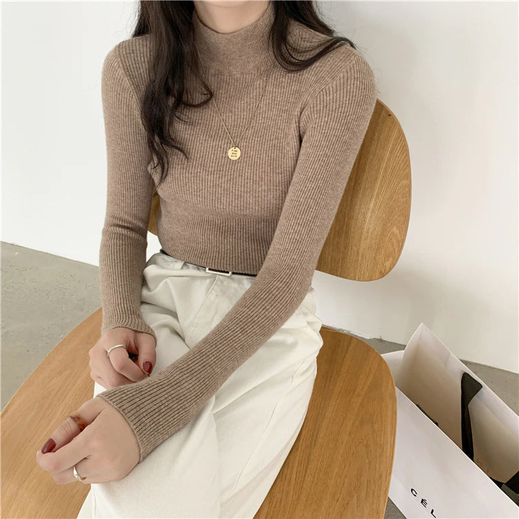 Long Sleeve Elasticity Knitted Shirt