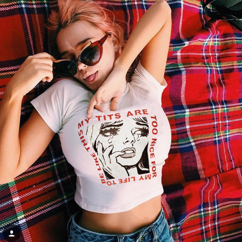 Meine Titten sind zu schön für mein Leben Crop Shirt