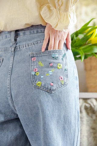 Peek-A-Boo Embroidered Jeans