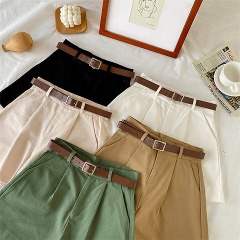 Everyday Neutrals Belted Shorts