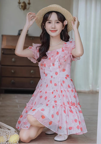 Erdbeermädchen-Minikleid