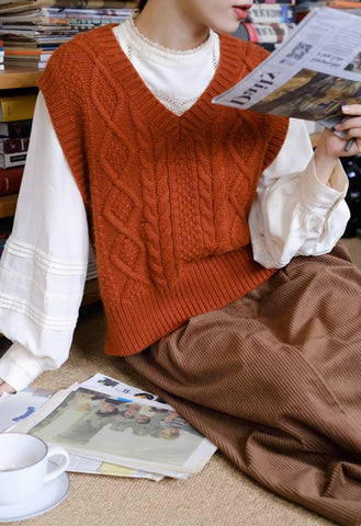 Maple Cable Knit Vest
