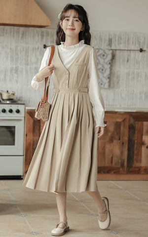 Journalist Midi Pinafore Set