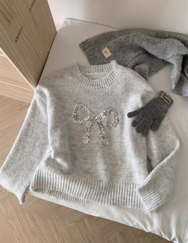 Sequin Bow Sweater