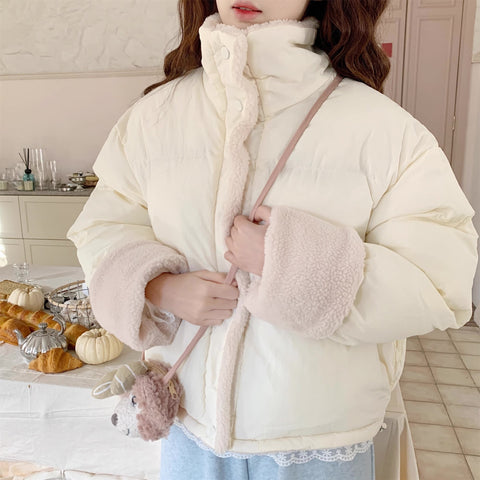 Sherpa Cropped Puffer Jacket