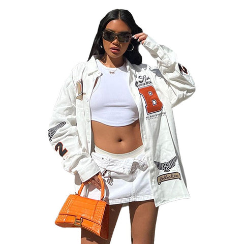 Solid color printed Motorcycle Style Shirt Trend