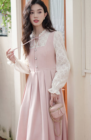 Floral Lace Twofer Midi Dress