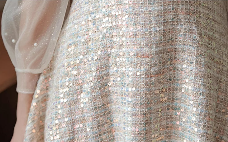 Daytime Sequin Tweed Mini Dress