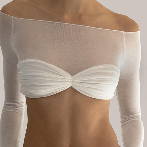 Long-Sleeved Boat Neck T-shirt