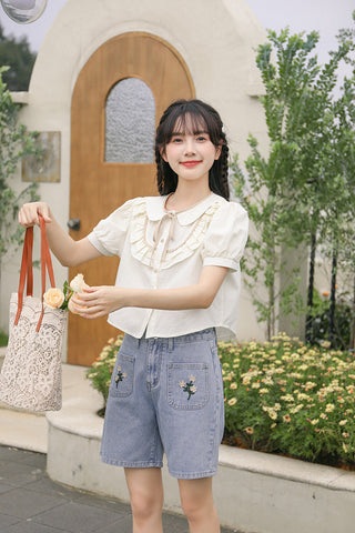 Posy Pockets Embroidered Shorts