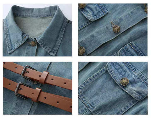 Button Up Denim Mini Dress