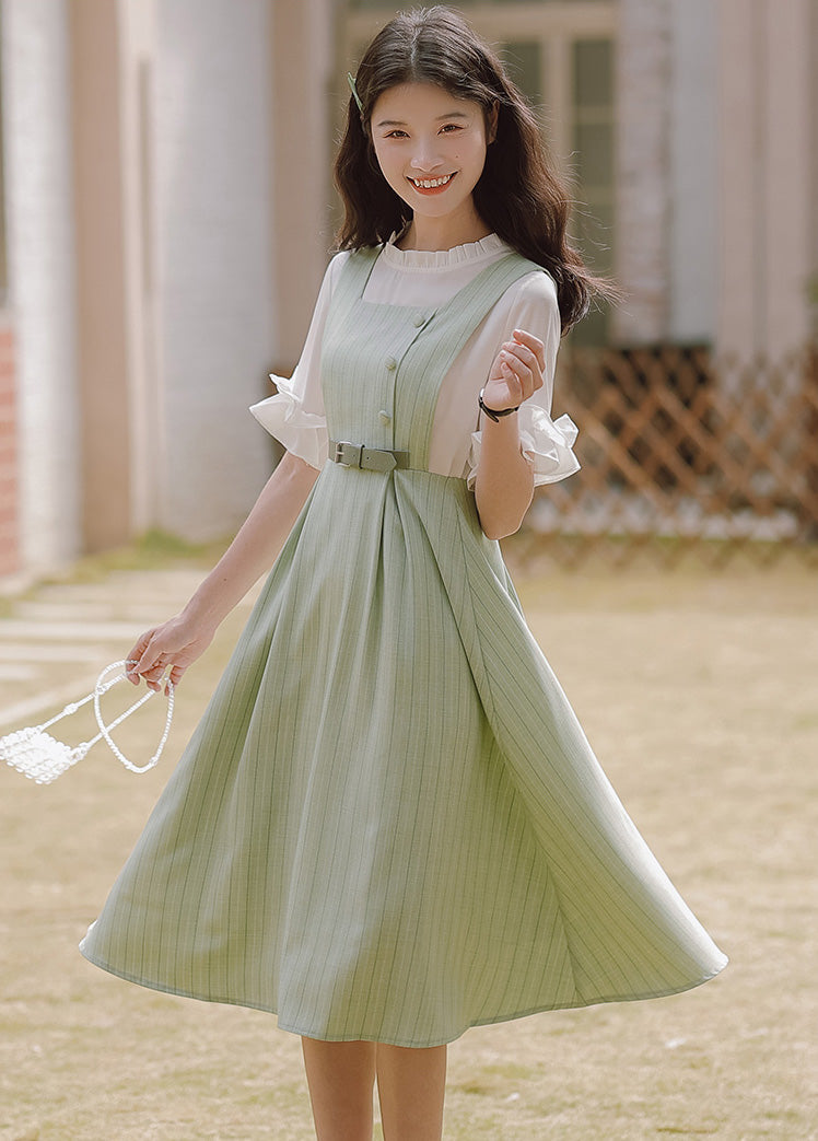 Vestido estilo pichi de rayas pastel