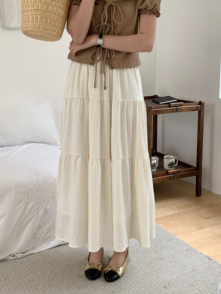 Pleated Tiered Maxi Skirt