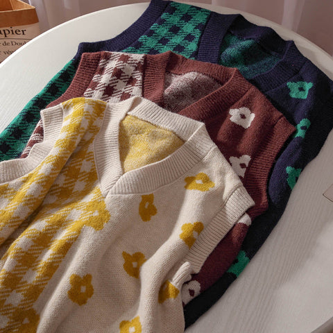 Gingham Daisy Vest