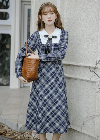 Uni Plaid Midi Dress