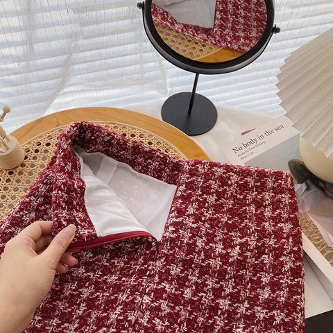 Preppy-karierter Tweedrock