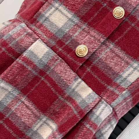 Fuzzy Plaid Midi Cami Dress