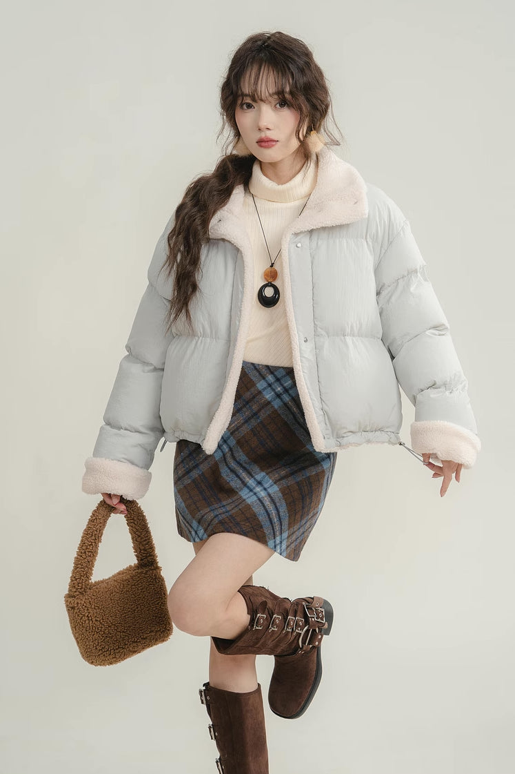 Sherpa Cropped Puffer Jacket