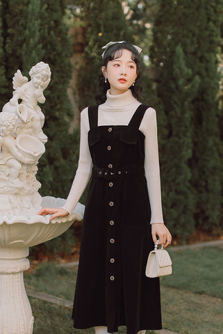 Corduroy Button Up Midi Dress