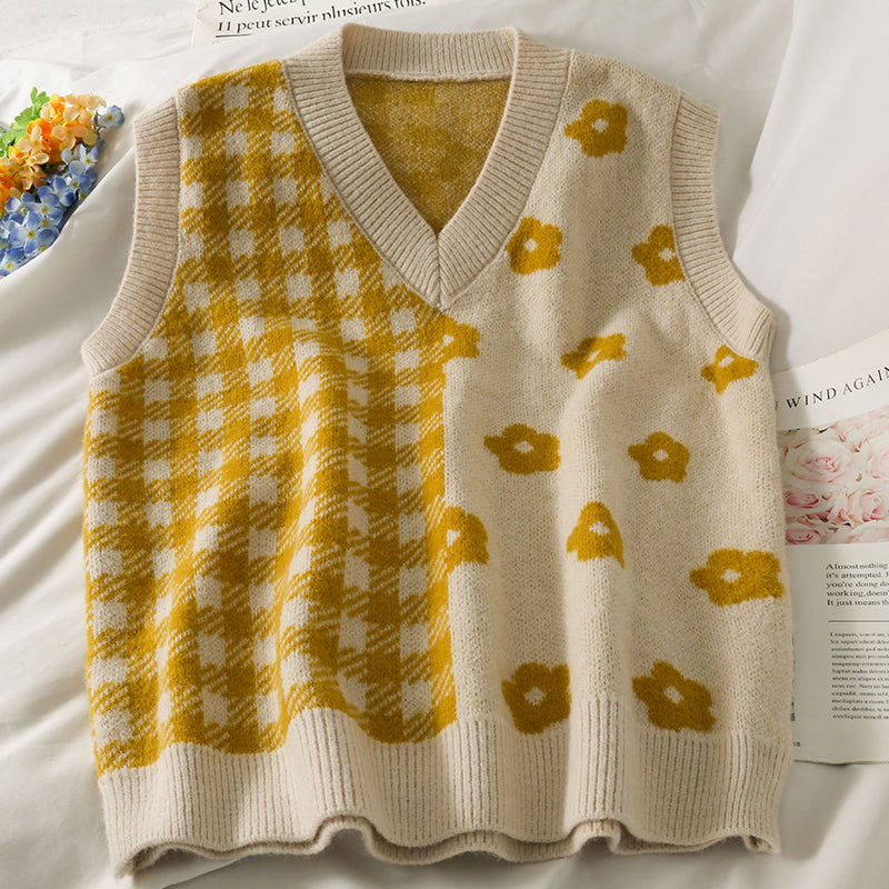 Gingham Daisy Vest