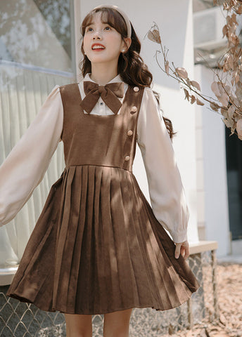 Varsity Pleated Twofer Dress